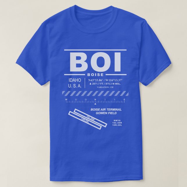 T-shirt Boise Air Terminal Gowen Field BOI (Design devant)