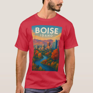 T-shirt Boise Autumn River et Capitol Dome Surdimensionné