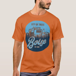 T-shirt Boise City Arbres Idaho Skyline