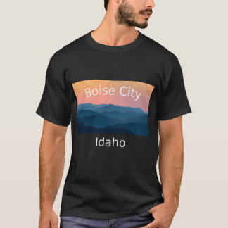 T-shirt Boise City Idaho Mountain coucher de soleil