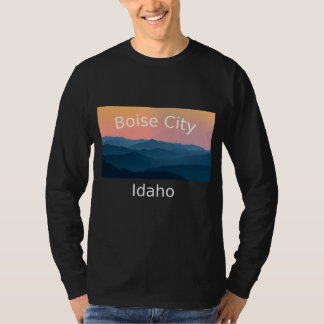 T-shirt Boise City Idaho Mountain coucher de soleil