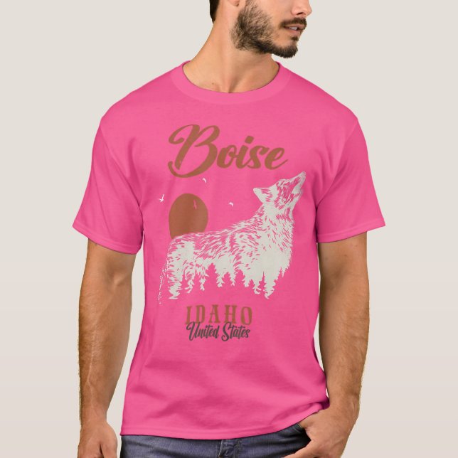 T-shirt Boise Mountains Idaho Forest Wolf (Devant)