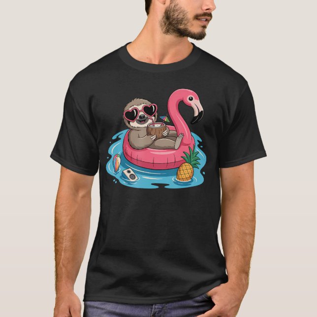 T-shirt Boisson à la noix de coco flottante de paresseux f (Devant)