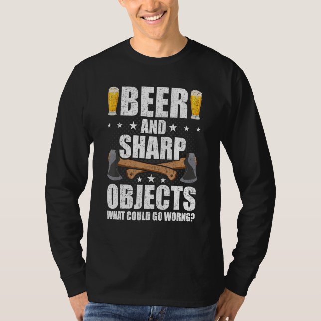 T-shirt Boisson Alcoolisée Et Objets Tranchants Lancer De  (Devant)