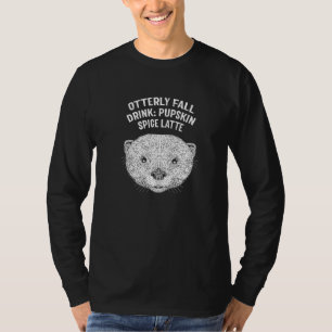 T-shirt Boisson automnale drôle Otter Humour de louveteau