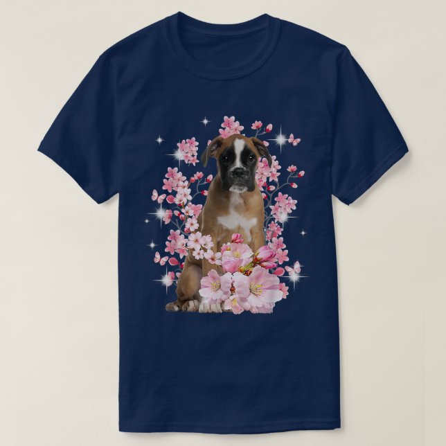T-shirt Boisson Chien Japonais Fleur Sakura de fleurs de c (Design devant)