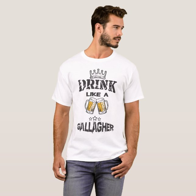 T-shirt Boisson comme une bière de Gallagher (Devant entier)