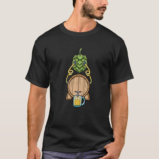 T-shirt Boisson De Bière Alcool Hops De Bière Avec Robinet (Devant)