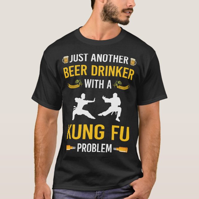 T-shirt Boisson de bière Kung Fu (Devant)