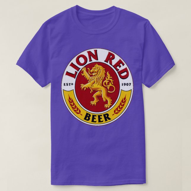 T-shirt Boisson de bière rouge Lion (Design devant)