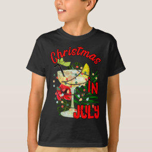 T-shirt Boisson de Noël en Juillet Queue Été Piscine Hawaï