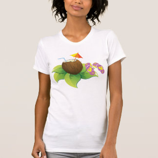 T-shirt Boisson de noix de coco de thème de plage de