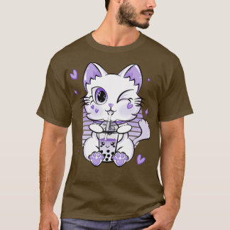 T-shirt Boisson de thé Boba Kawaii Neko Chat Boba