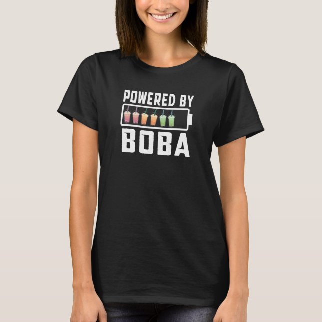 T-shirt Boisson de thé Boba Powered by Boba (Devant)