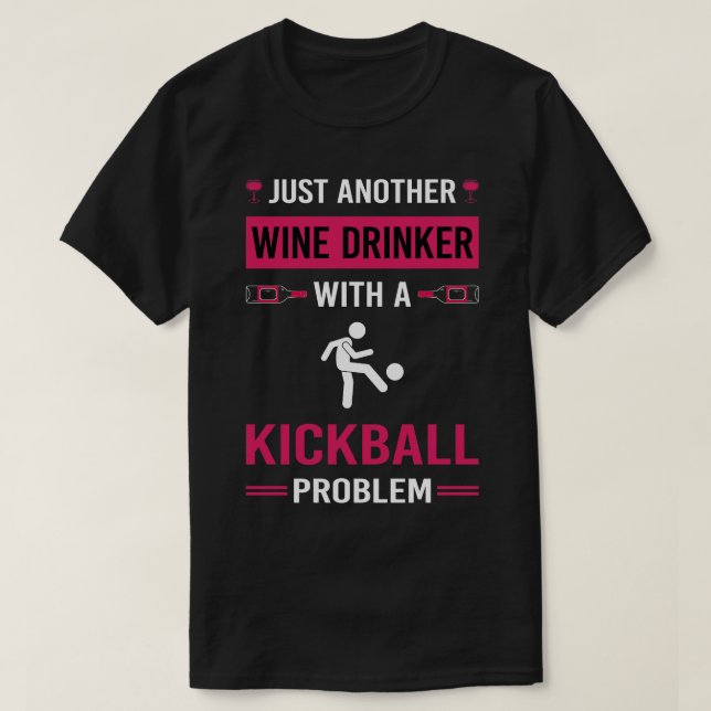 T-shirt Boisson de vin Kickball (Design devant)