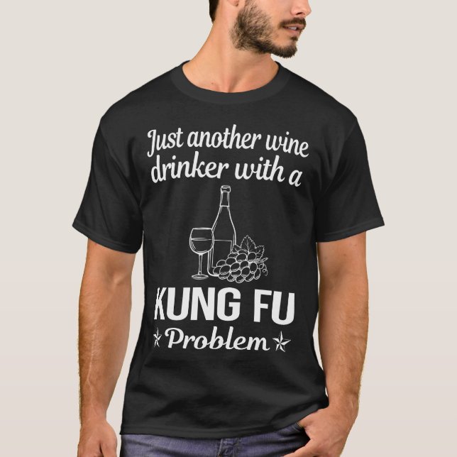 T-shirt Boisson de vin Kung Fu (Devant)