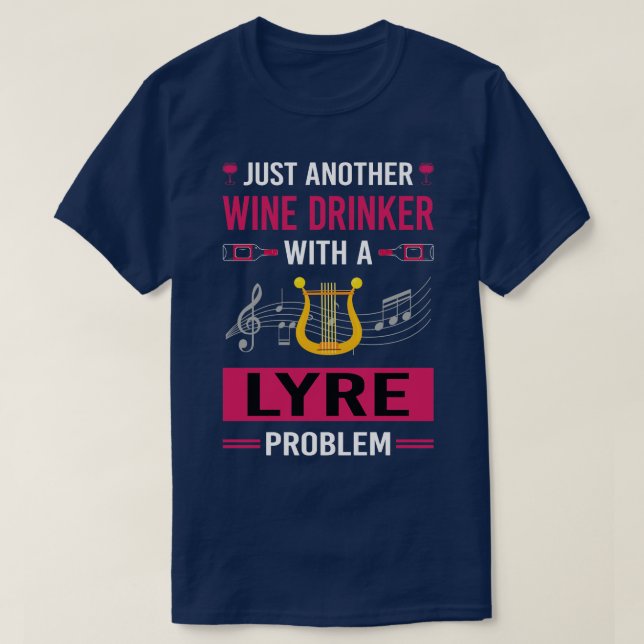 T-shirt Boisson de vin Lyre (Design devant)