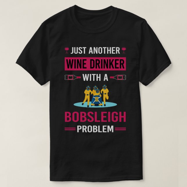 T-shirt Boisson de vin obsédée (Design devant)