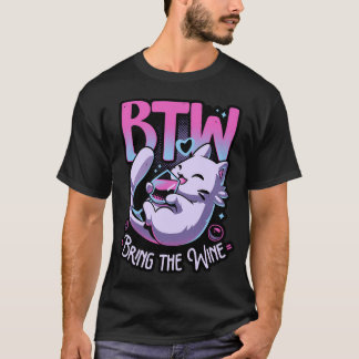 T-shirt Boisson de vin Whiské - Chat de fête mignonne
