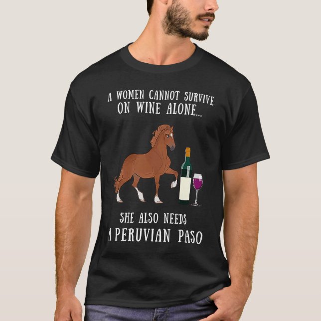 T-shirt Boisson De Vins Et Équitation Peruvienne Paso (Devant)