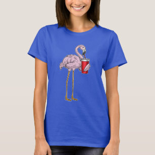 T-shirt Boisson Flamant rose