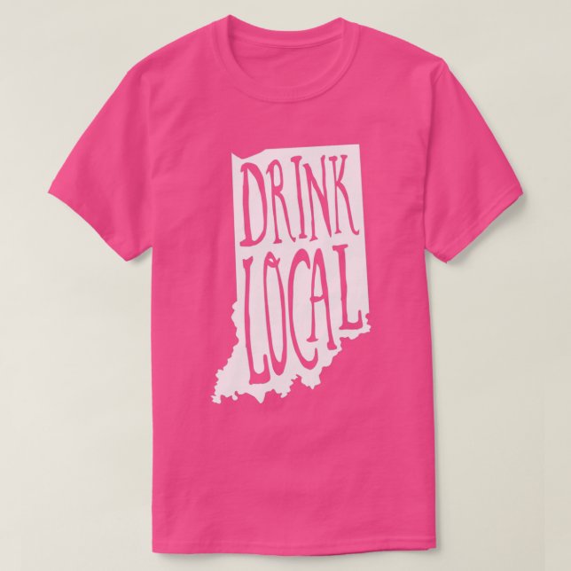 T-shirt Boisson Local Indiana State Outline Craft Beer T (Design devant)