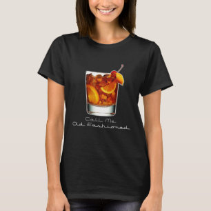 T-shirt Boisson mélangée au whisky Vintage Call Me Old Fas