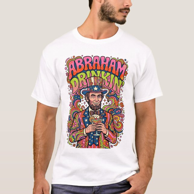 T-shirt Boisson rétro patriotique Abraham (Devant)