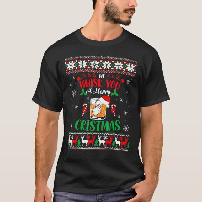 T-shirt Boisson Xmas Liquor Nous Vous Whisky Christmas Vil (Devant)