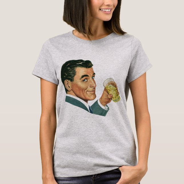 T-shirt Boissons Cocktails Anciens, Homme Buvant des Boiss (Devant)