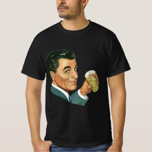 T-shirt Boissons Cocktails Vintage, Homme Buvant des Boiss