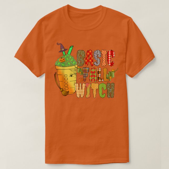 T-shirt Boissons de base pour sorcière d'automne Citrouill (Design devant)