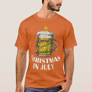 T-shirt Boissons de bière Drôle Xmas Lumières d'arbre été 