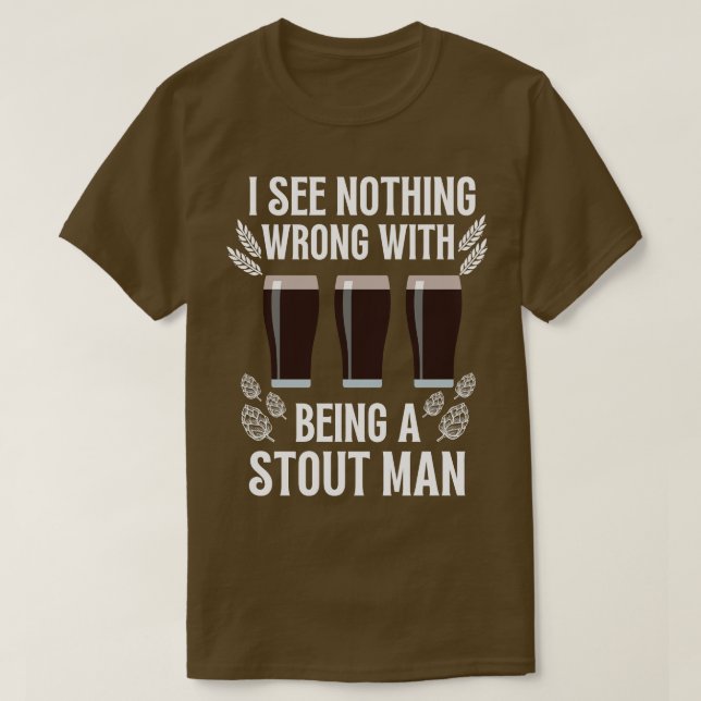 T-shirt Boissons de bière Stout Ale Boire Pun (Design devant)