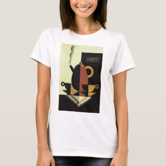 T-shirt Boissons de boissons vintage Cafetière avec tasses