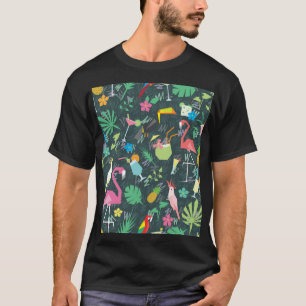T-shirt Boissons D'Oiseaux Tropicaux : Vibrant Sans Fil.