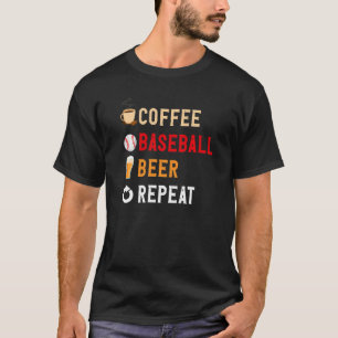 T-shirt Boissons Lover Drôle Café, Baseball, Répétition De
