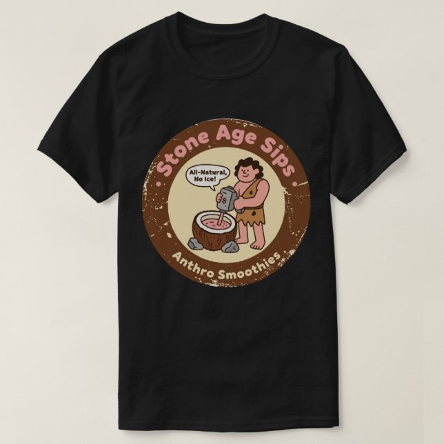 T-shirt Boissons saines de l'âge de pierre rétro (Design devant)
