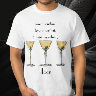 T-shirt Boissons Vintage Drinks, Cocktail Martini aux oliv
