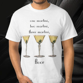 T-shirt Boissons Vintage Drinks, Cocktail Martini aux oliv