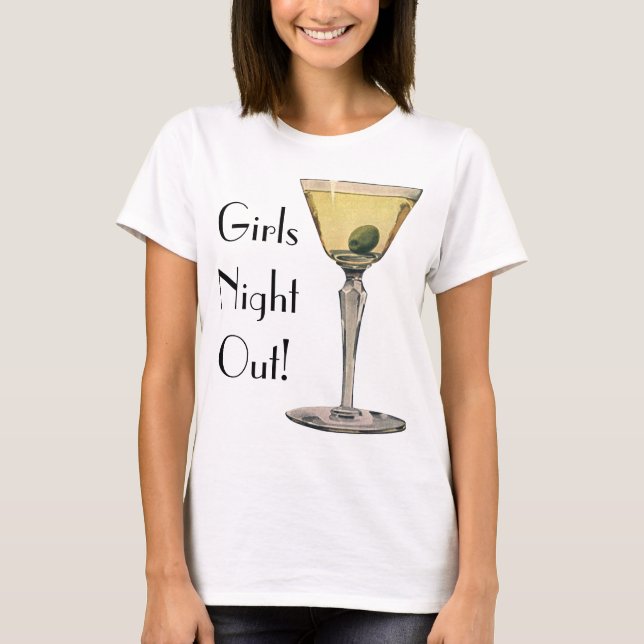 T-shirt Boissons Vintage Drinks, Martini Olive Cocktail (Devant)