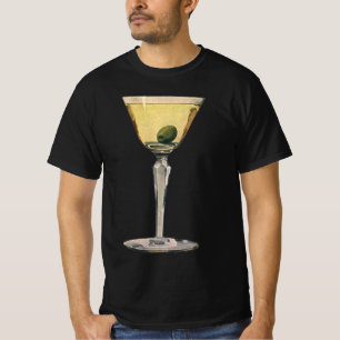 T-shirt Boissons Vintage Drinks, Martini Olive Cocktail