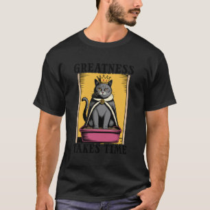 T-shirt Boîte à litière amateur de chat drôle en noir Gran