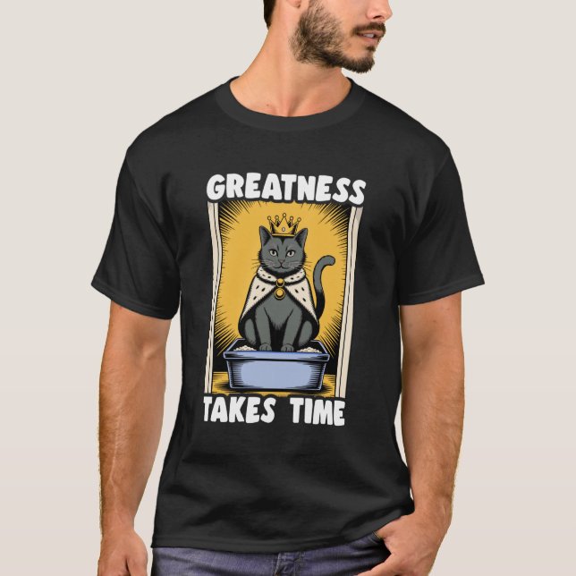T-shirt Boîte à litière pour chat drôle Black Ca (Devant)