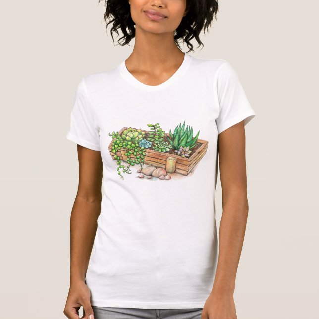 T-shirt Boîte à planteur succulent (Devant)