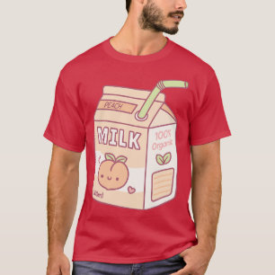 T-shirt Boîte à ton de lait de pêche mignonne