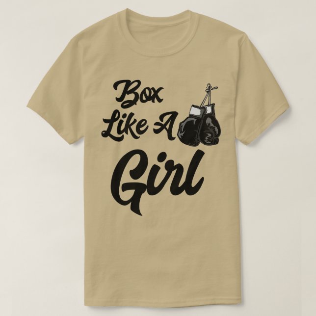 T-shirt Boîte amusante comme une fille Gants de boxe (Design devant)