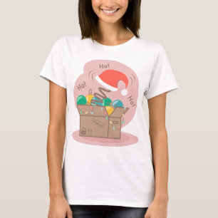 T-shirt Boite artisanale avec décoration de Noël et chapea