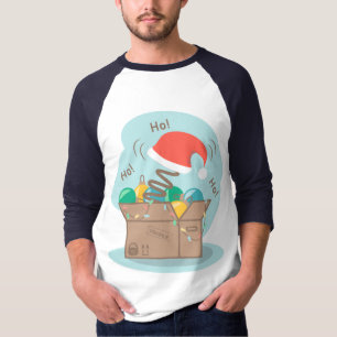 T-shirt Boite artisanale avec décoration de Noël et chapea