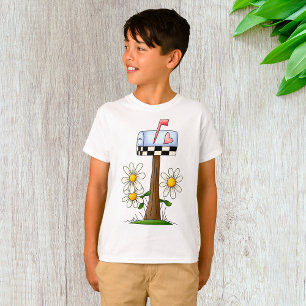 T-shirt Boîte aux lettres avec marguerites et drapeau du c